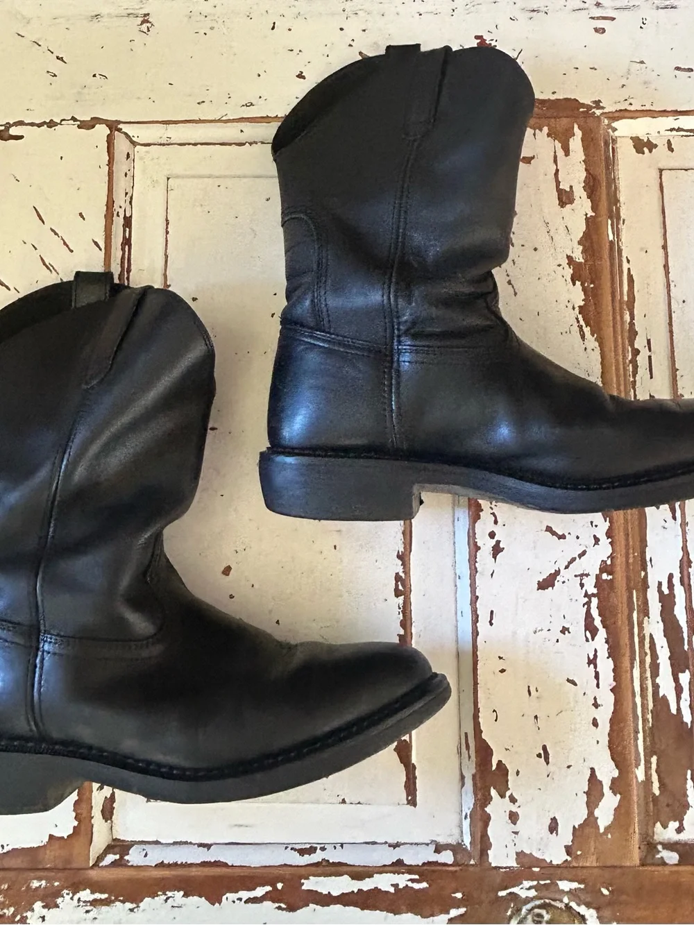ROCKY Warden Pull-On Wellington Leather Boot, Black, Size 11.5W
